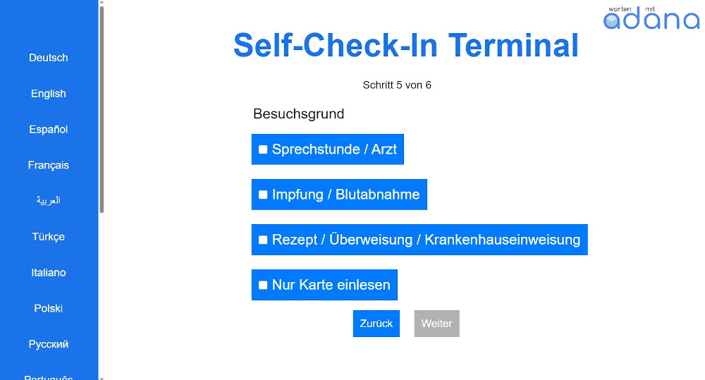 Patienten Aufrufsystem für Arztpraxis und MVZ