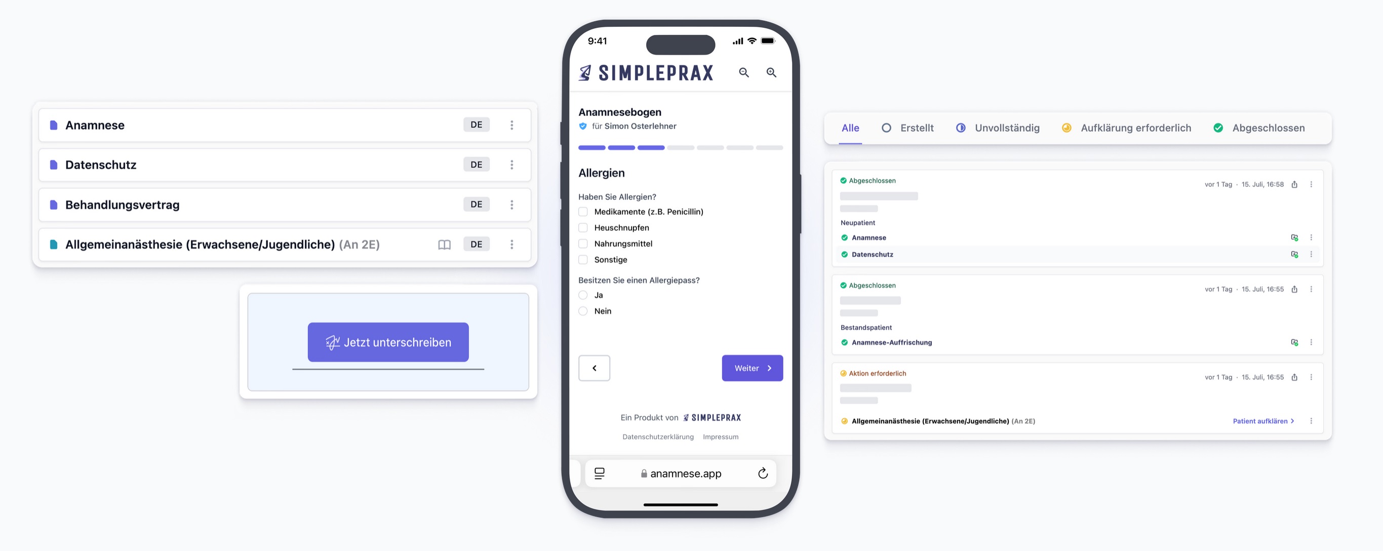 Digitale Patientenformulare mit Simpleprax