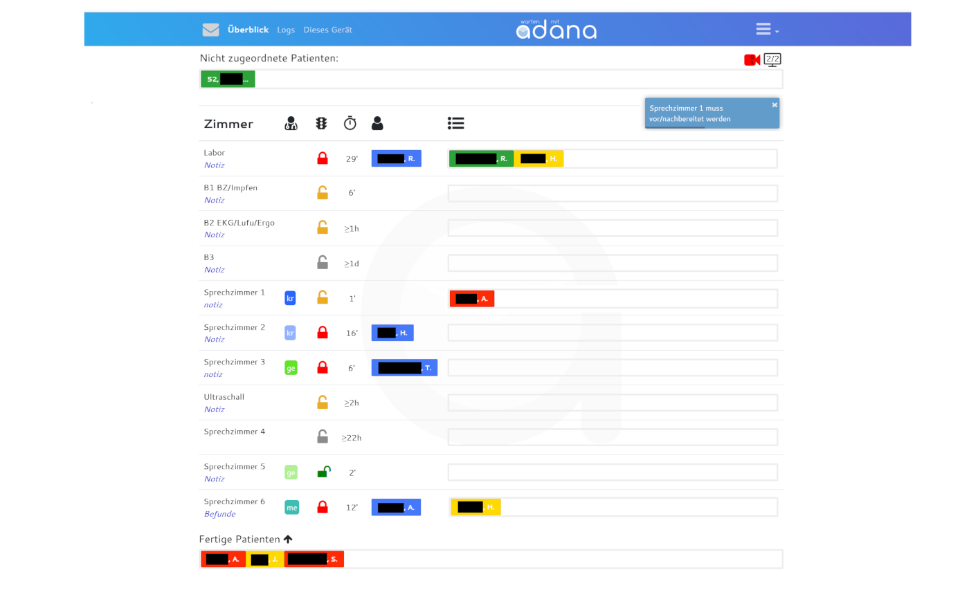 wartenmitadana Screenshot - Die Überblick-Seite